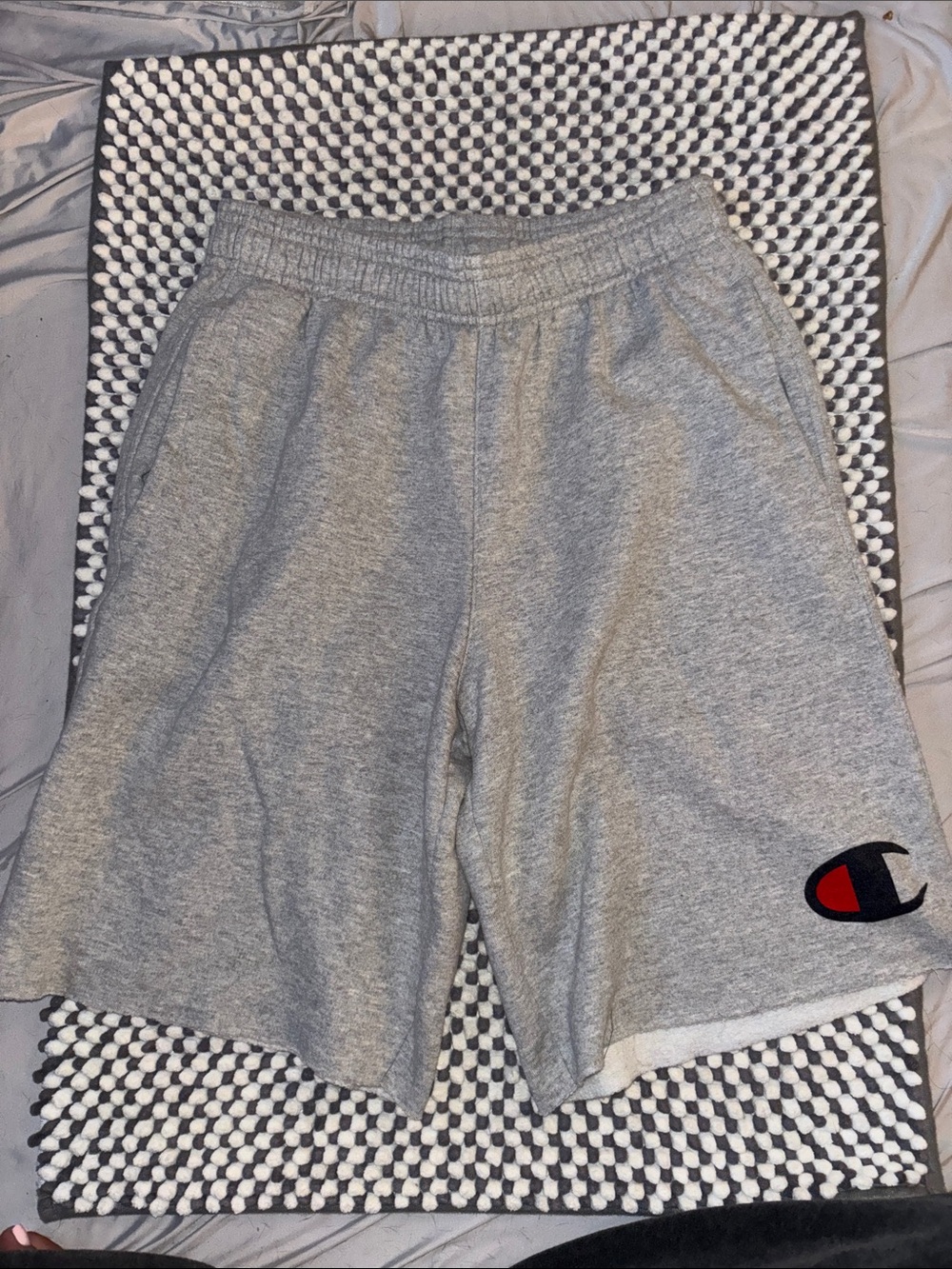 Champion Men’s Grey Athletic Shorts with Logo